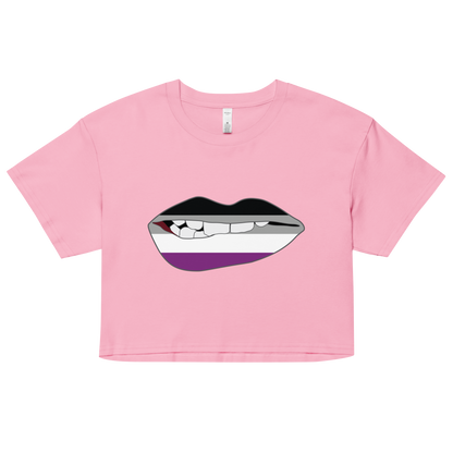 Biting Lips - Asexual Flag Women’s crop top