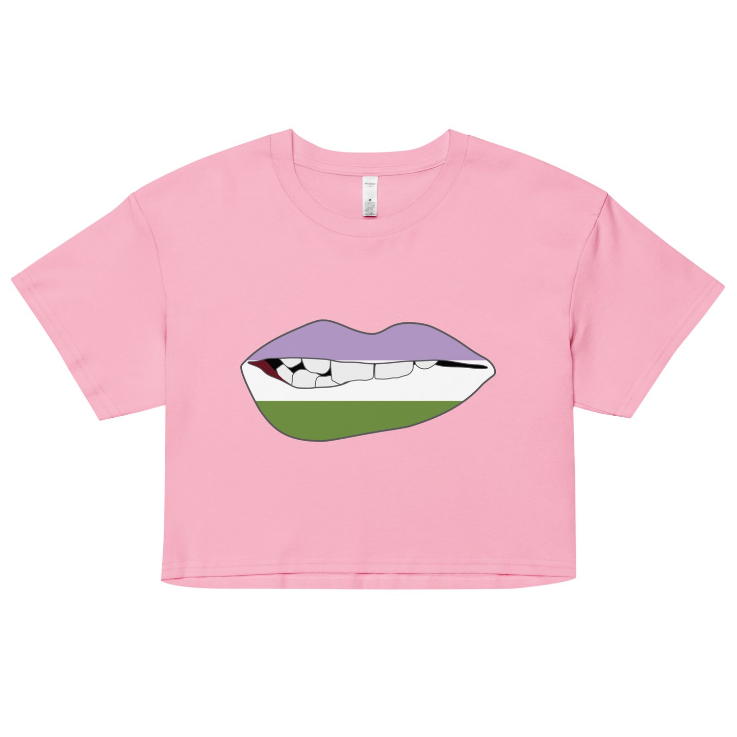 Biting Lips - Genderqueer Flag Women’s crop top