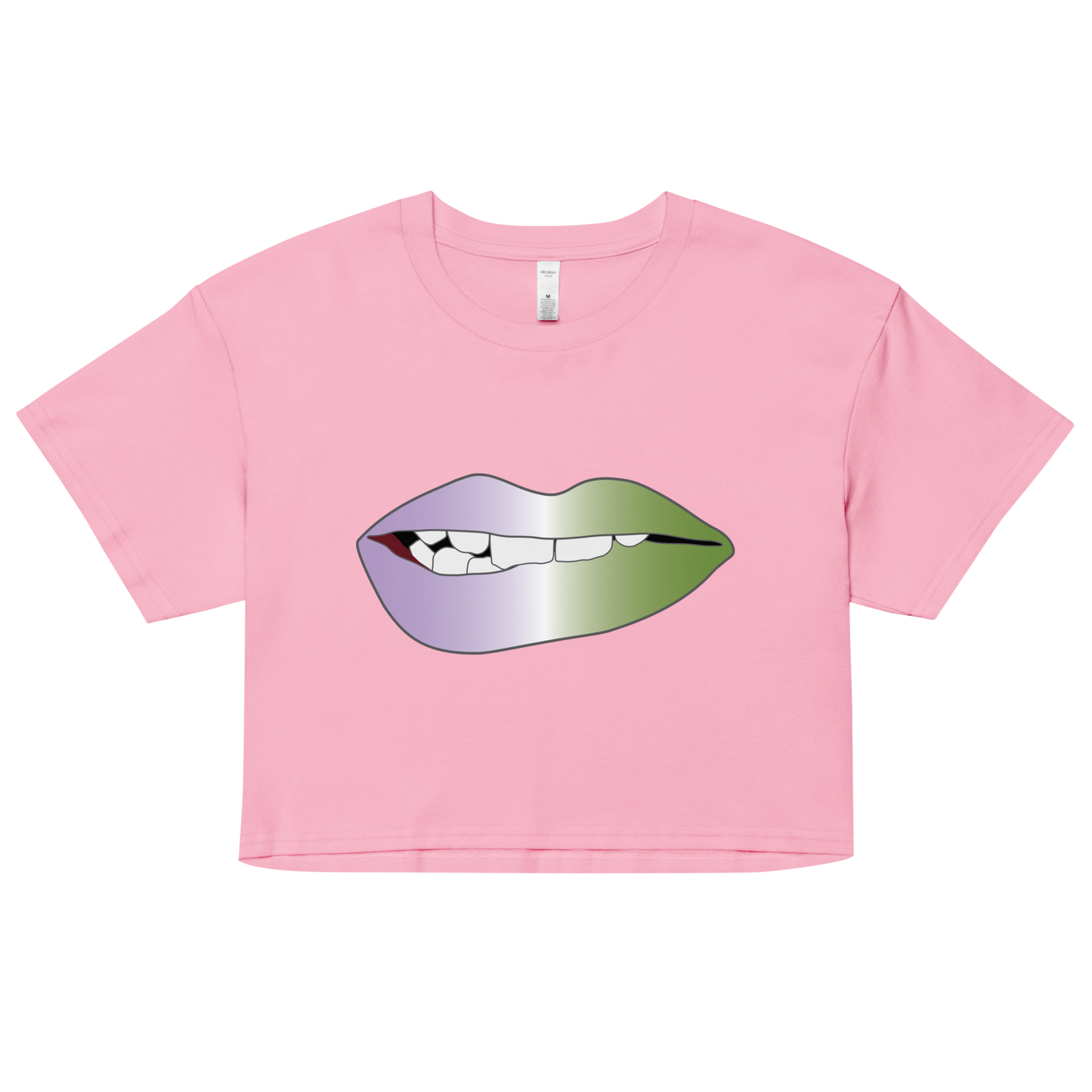 Biting Lips - Genderqueer  Pride - Gradient Women’s crop top