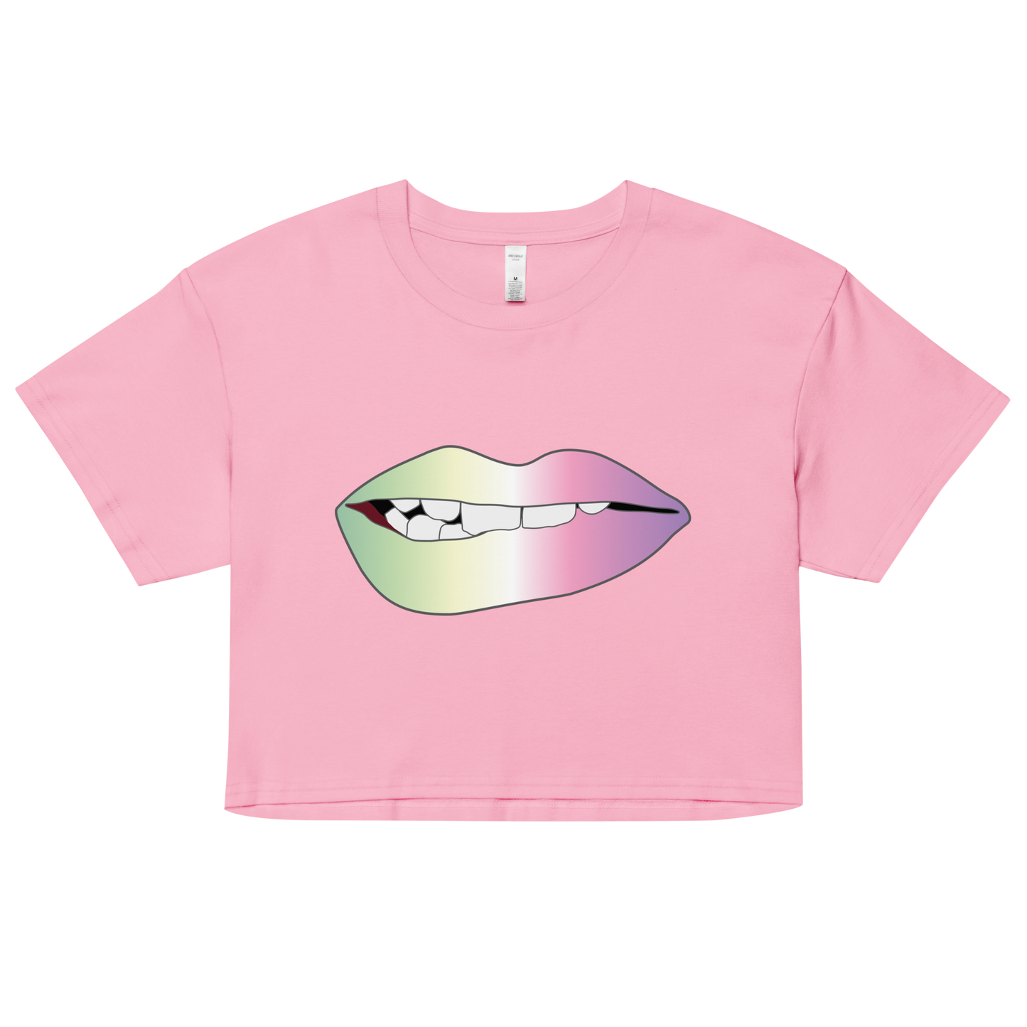 Biting Lips - Genderfae Pride - Gradient Women’s crop top