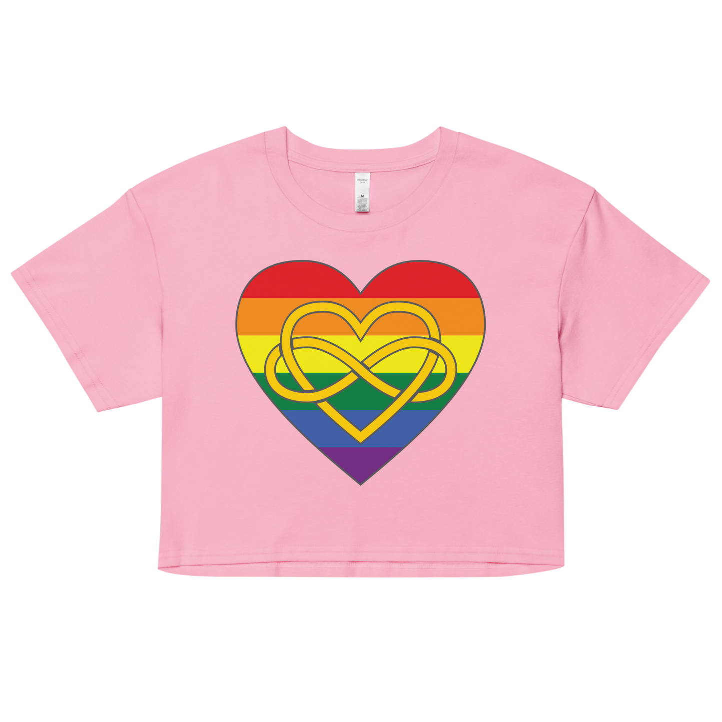 Polyamory Infinity Heart Rainbow Pride Women’s crop top