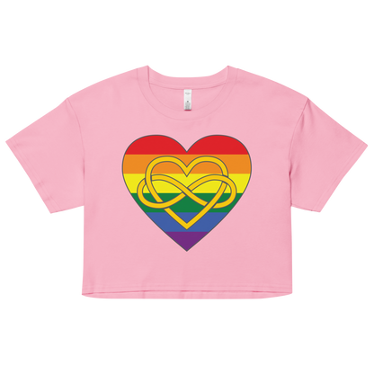 Polyamory Infinity Heart Rainbow Pride Women’s crop top