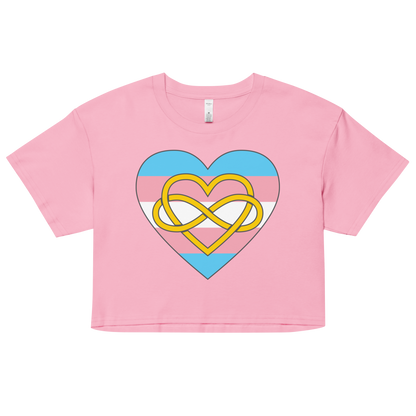 Polyamory Infinity Heart Trans Pride Women’s crop top