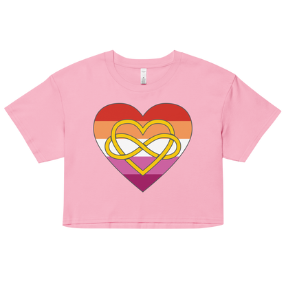 Polyamory Infinity Heart Lesbian Pride Women’s crop top