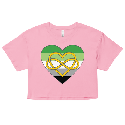 Polyamory Infinity Heart Aromantic Pride Women’s crop top