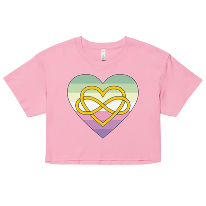 Polyamory Infinity Heart Genderfae Pride Women’s crop top