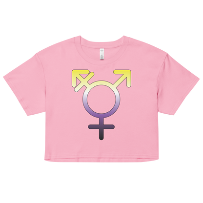 Transgender Symbol - Non-binary Pride Women’s crop top