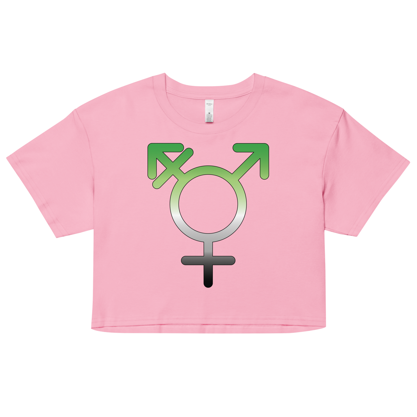 Transgender Symbol - Aromantic Pride Women’s crop top