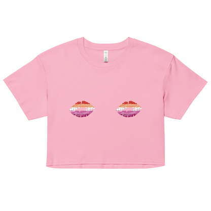 Lesbian Boob Kisses Women’s crop top