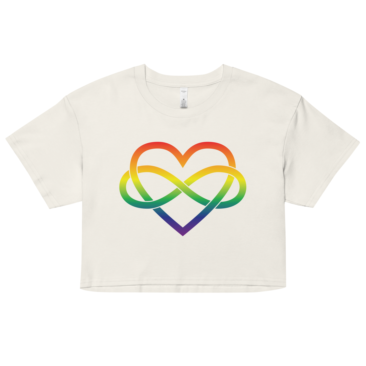 Polyamory Infinity Heart - Rainbow Women’s crop top