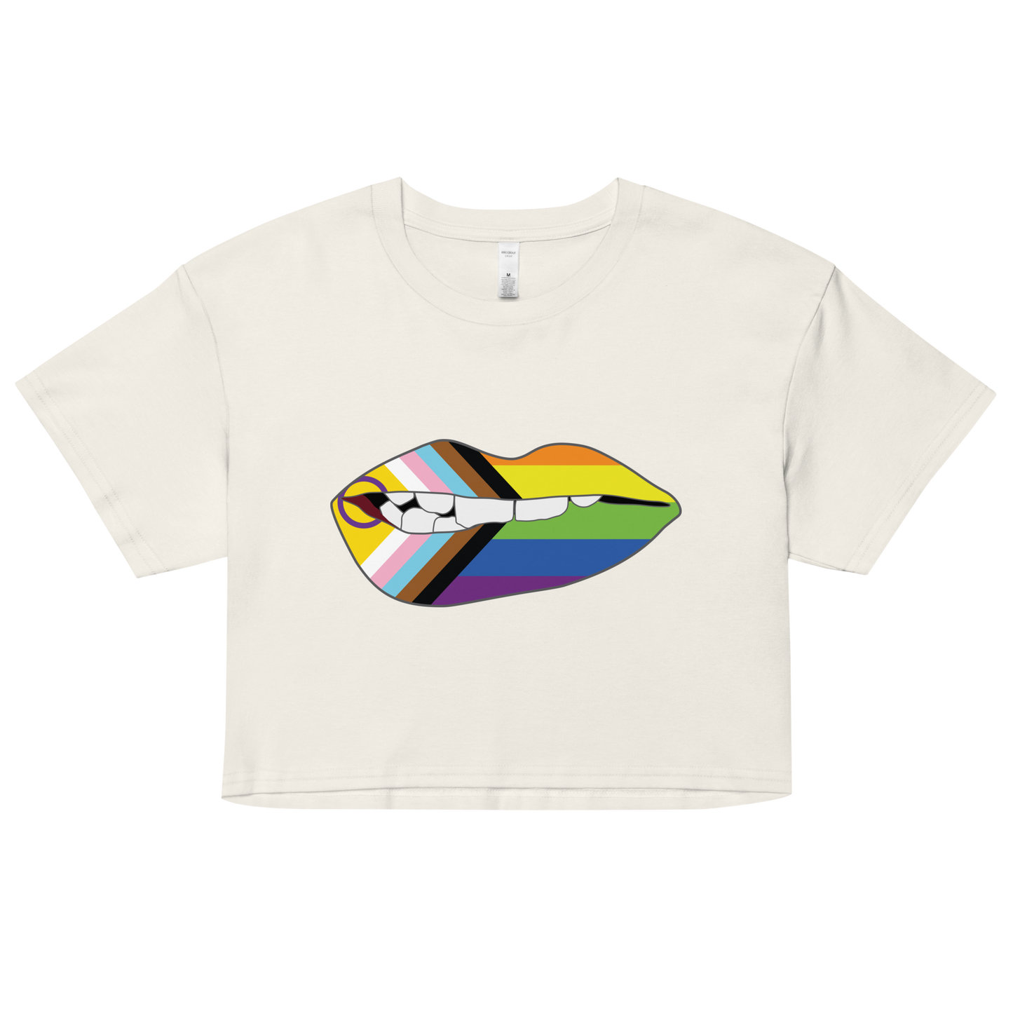 Biting Lips - Progress Pride Flag Women’s crop top