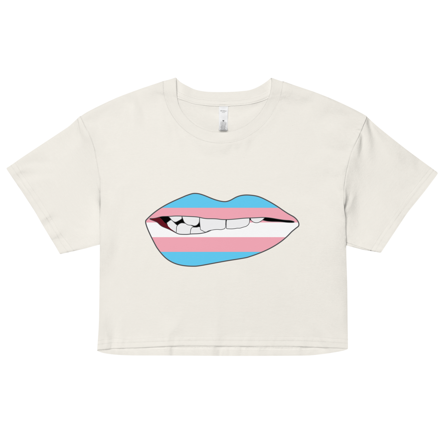 Biting Lips - Transgender Flag Women’s crop top