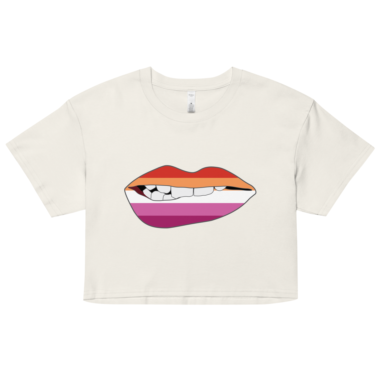 Biting Lips - Lesbian Flag Women’s crop top