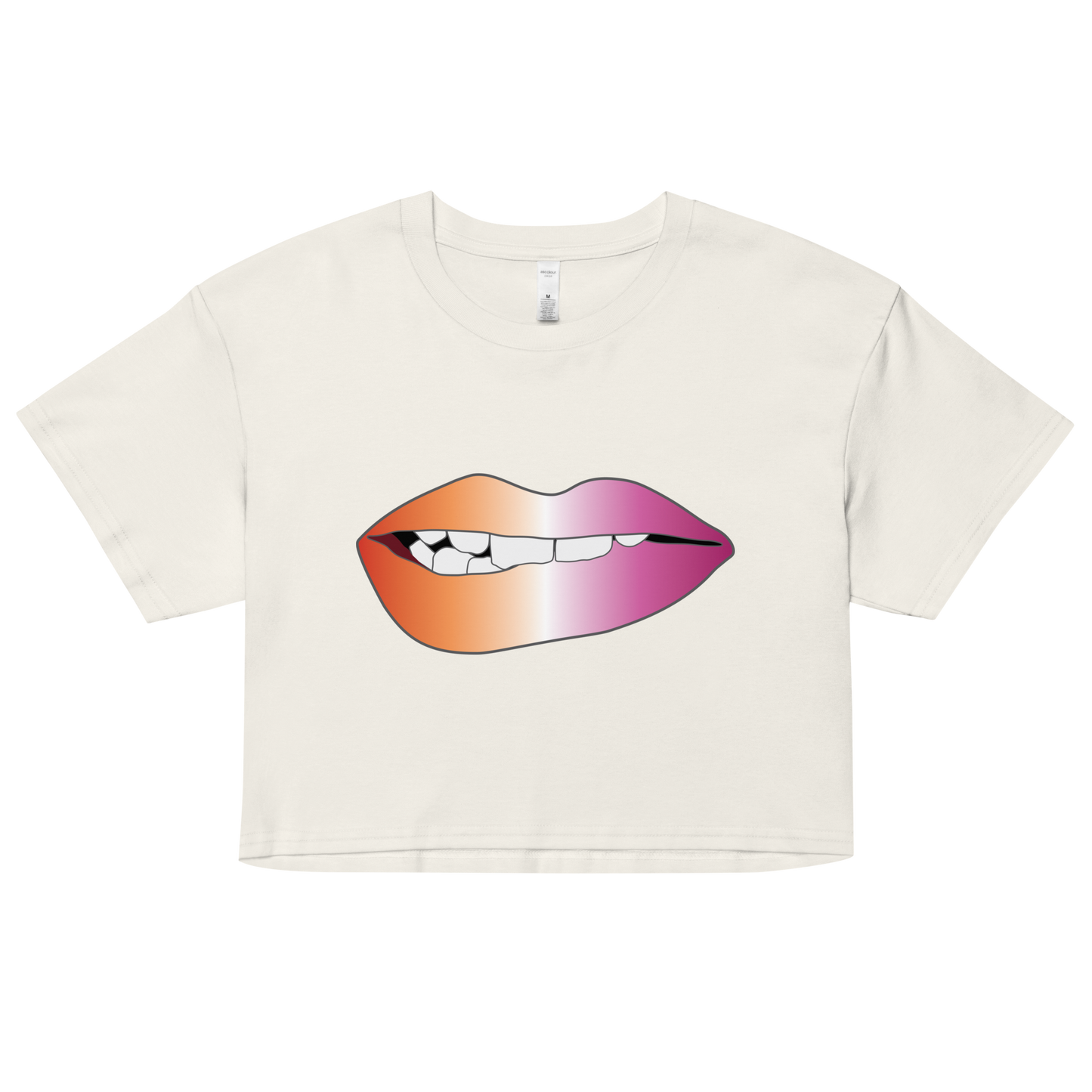 Biting Lips - Lesbian Pride - Gradient Women’s crop top