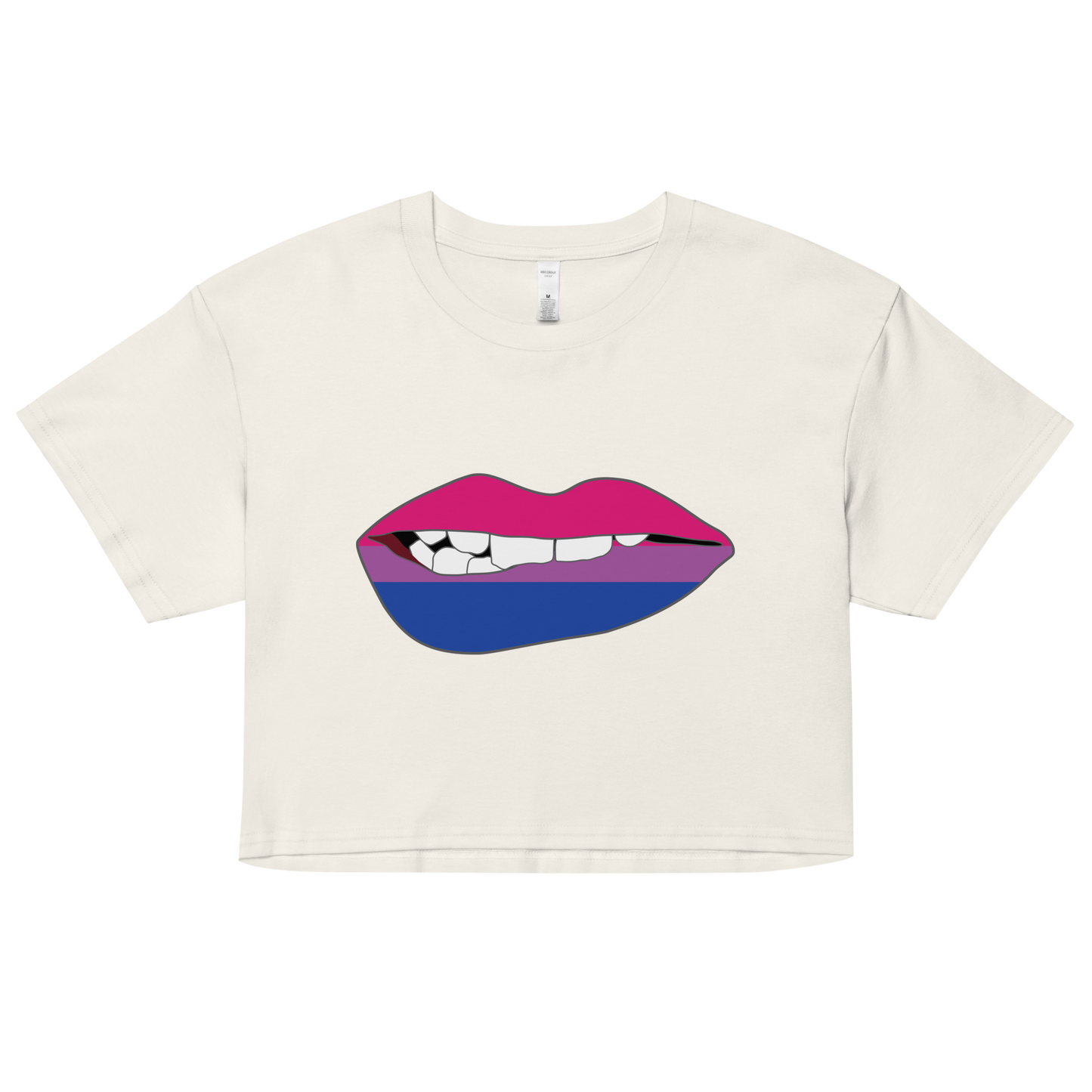 Biting Lips - Bisexual Flag Women’s crop top