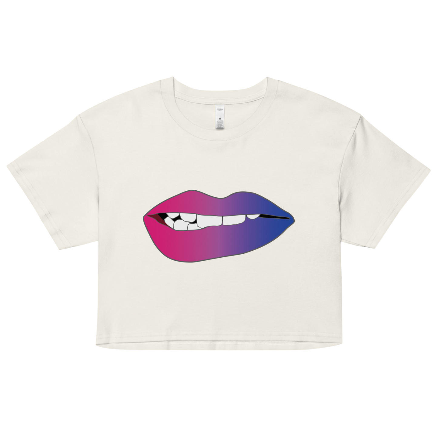 Biting Lips - Bisexual Pride - Gradient Women’s crop top