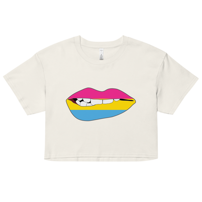 Biting Lips - Pansexual Flag Women’s crop top