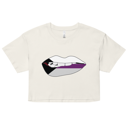 Biting Lips - Demisexual Flag Women’s crop top