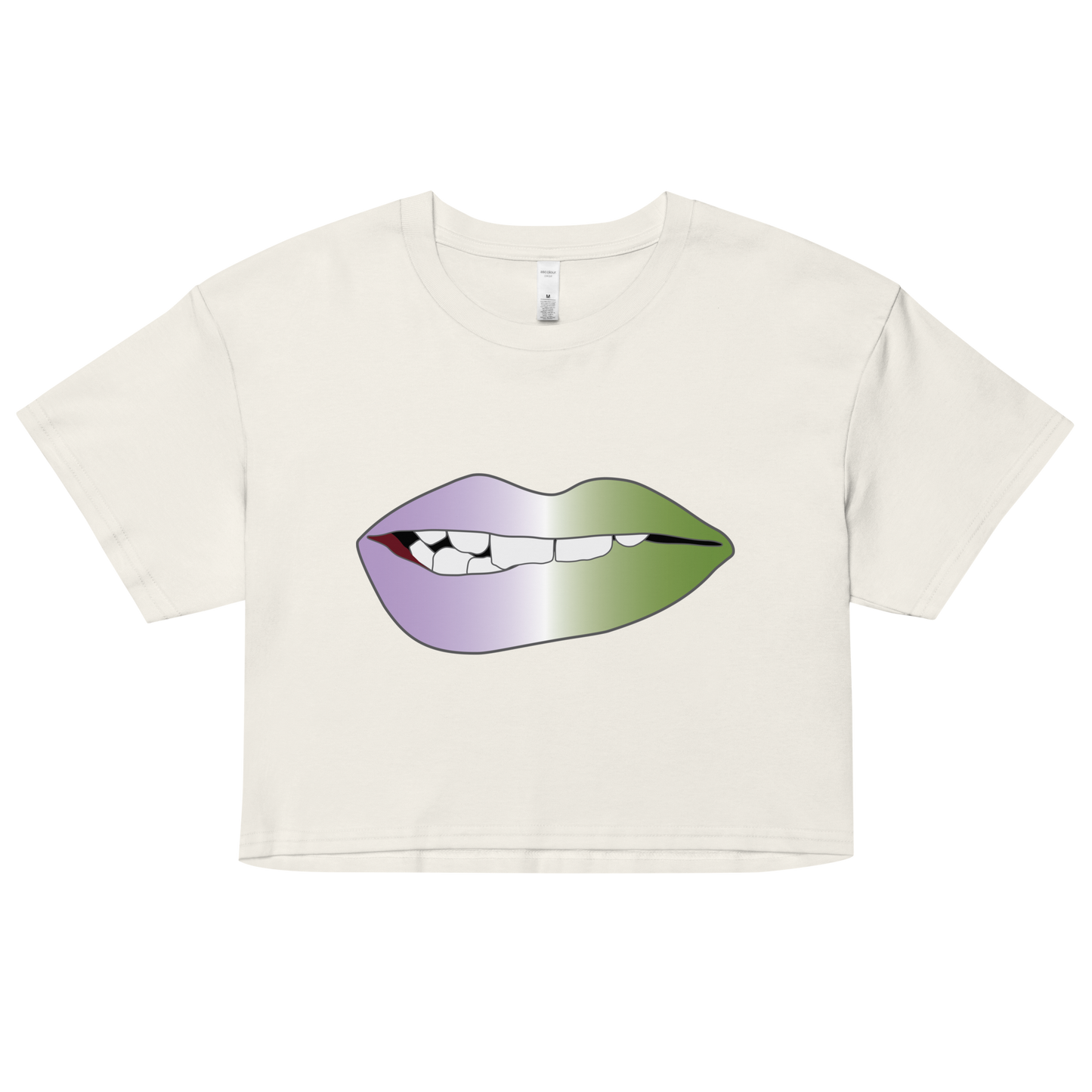 Biting Lips - Genderqueer  Pride - Gradient Women’s crop top