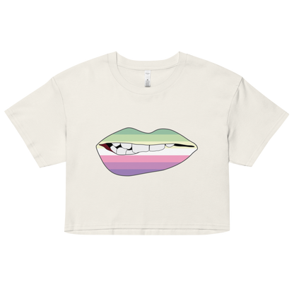 Biting Lips - Genderfae Flag Women’s crop top