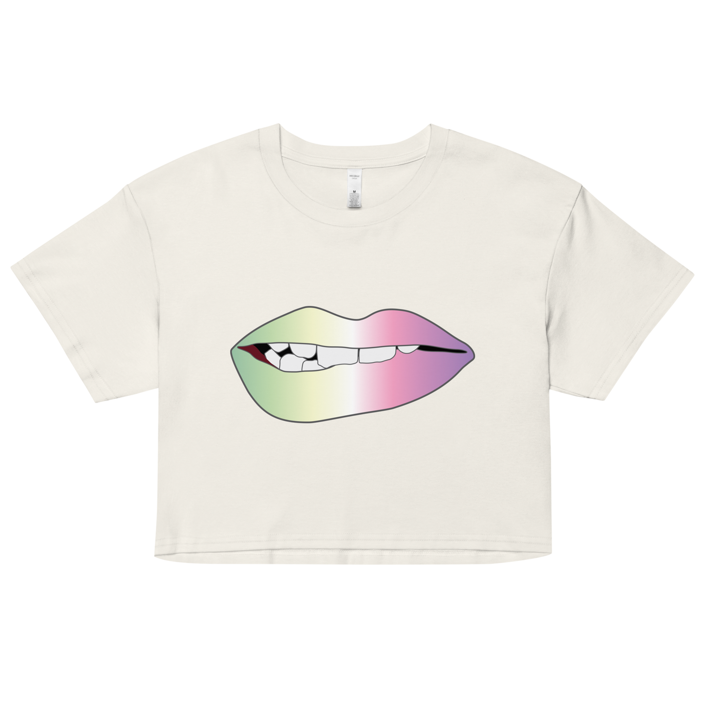 Biting Lips - Genderfae Pride - Gradient Women’s crop top