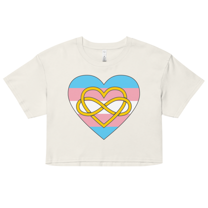 Polyamory Infinity Heart Trans Pride Women’s crop top