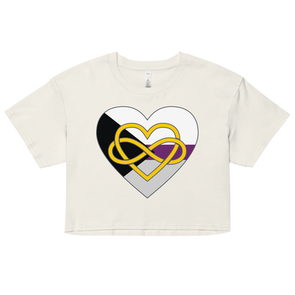 Polyamory Infinity Heart Demisexual Pride Women’s crop top