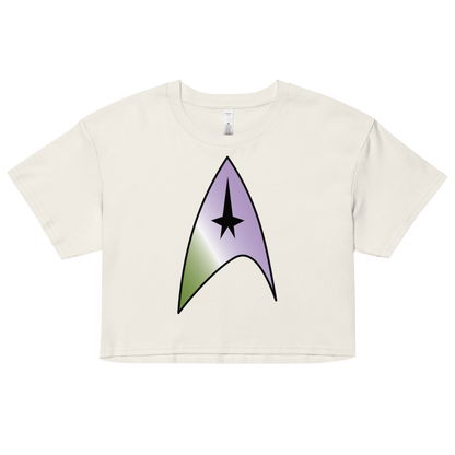 Starfleet Insignia - Genderqueer Pride Women’s crop top