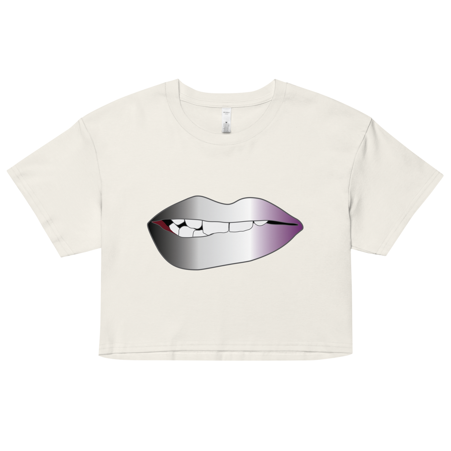 Biting Lips - Asexual/Demisexual Pride - Gradient Women’s crop top