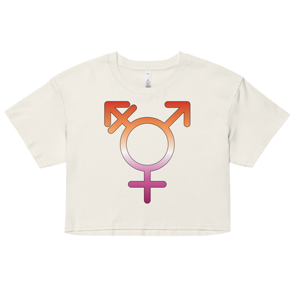 Transgender Symbol - Lesbian Pride Women’s crop top