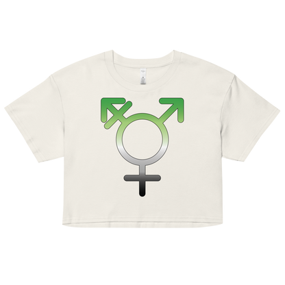 Transgender Symbol - Aromantic Pride Women’s crop top