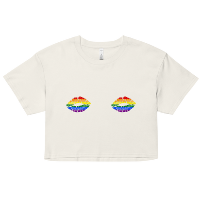 Rainbow Boob Kisses Women’s crop top