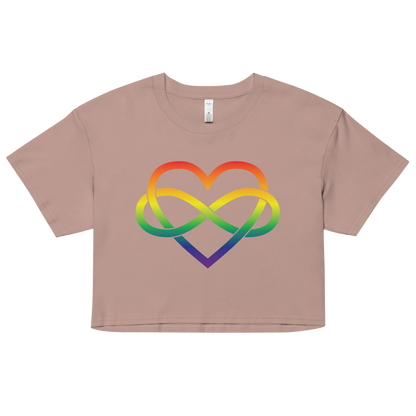 Polyamory Infinity Heart - Rainbow Women’s crop top