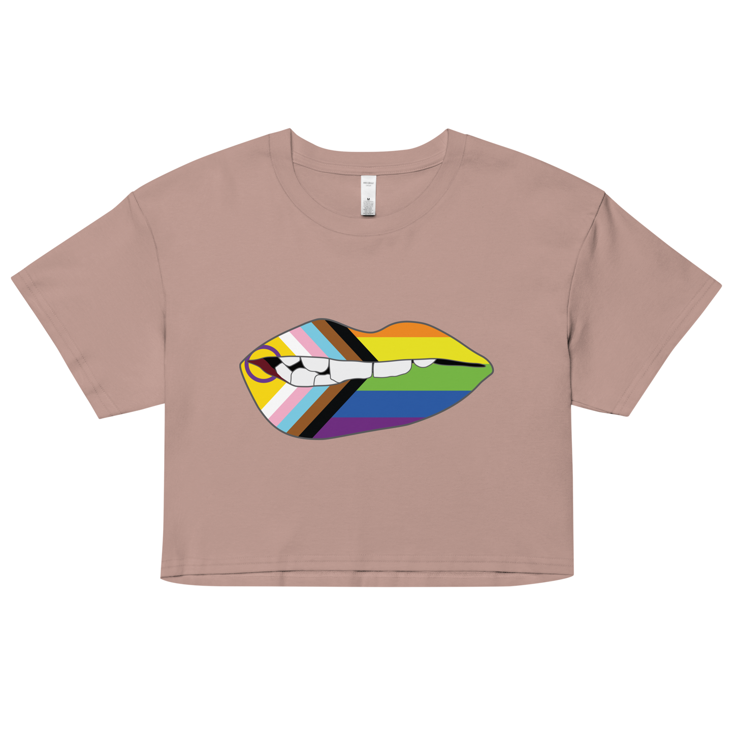 Biting Lips - Progress Pride Flag Women’s crop top