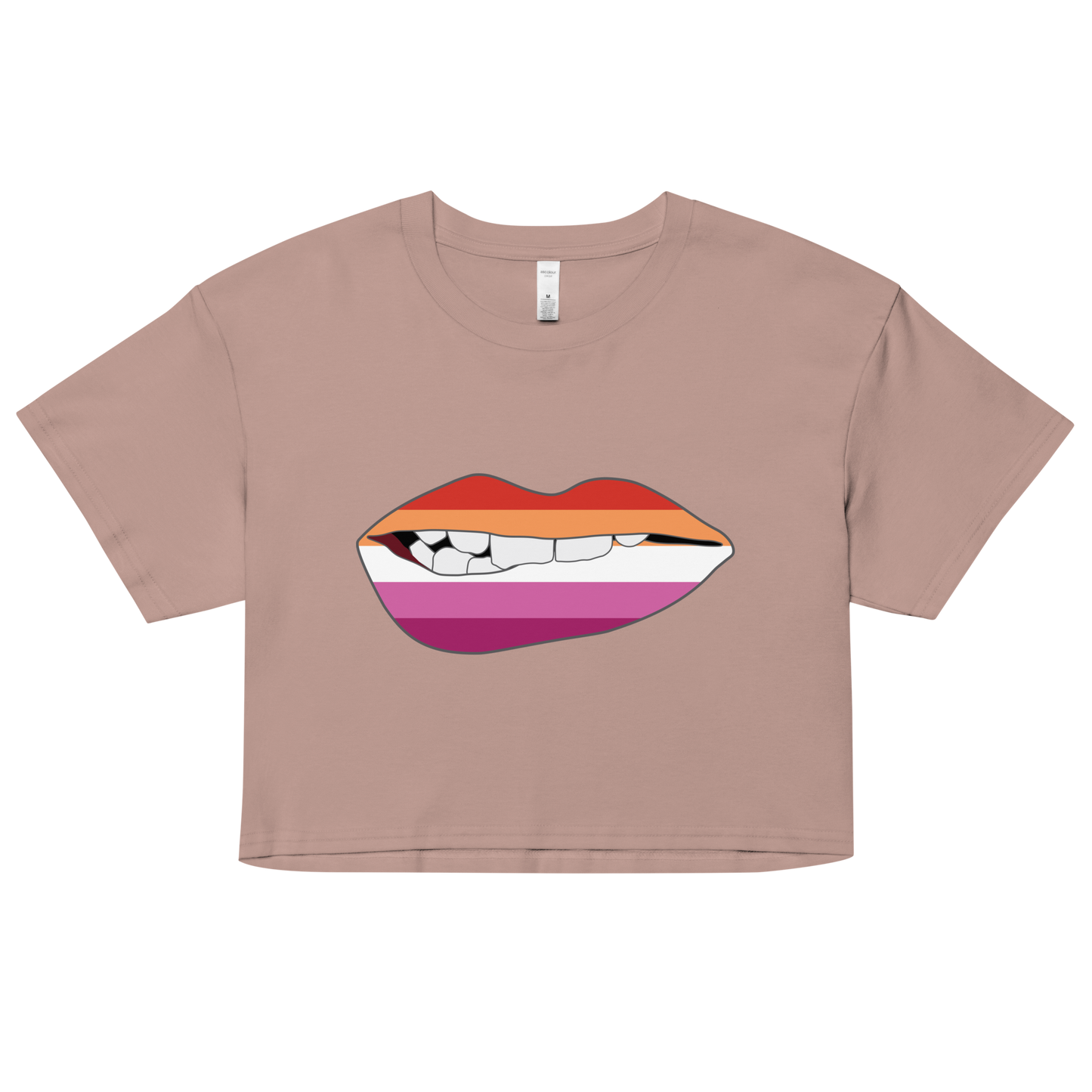 Biting Lips - Lesbian Flag Women’s crop top