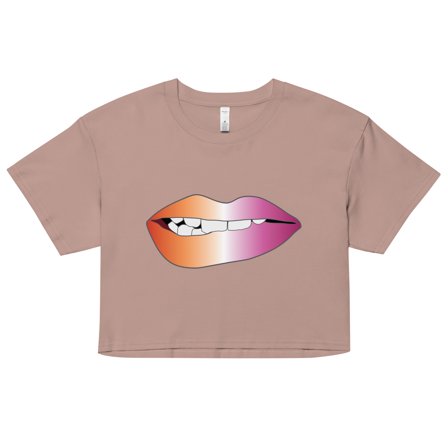 Biting Lips - Lesbian Pride - Gradient Women’s crop top