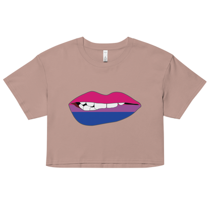 Biting Lips - Bisexual Flag Women’s crop top