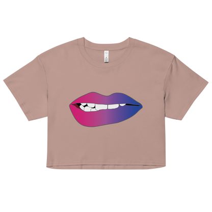 Biting Lips - Bisexual Pride - Gradient Women’s crop top