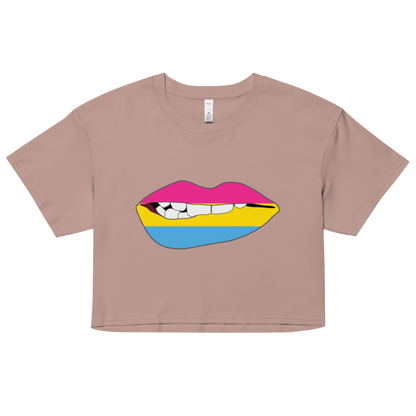 Biting Lips - Pansexual Flag Women’s crop top