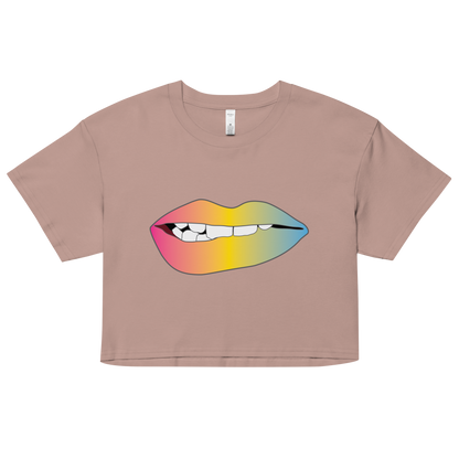 Biting Lips - Pansexual Pride - Gradient Women’s crop top