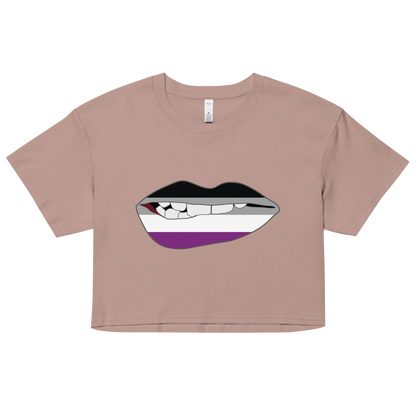 Biting Lips - Asexual Flag Women’s crop top