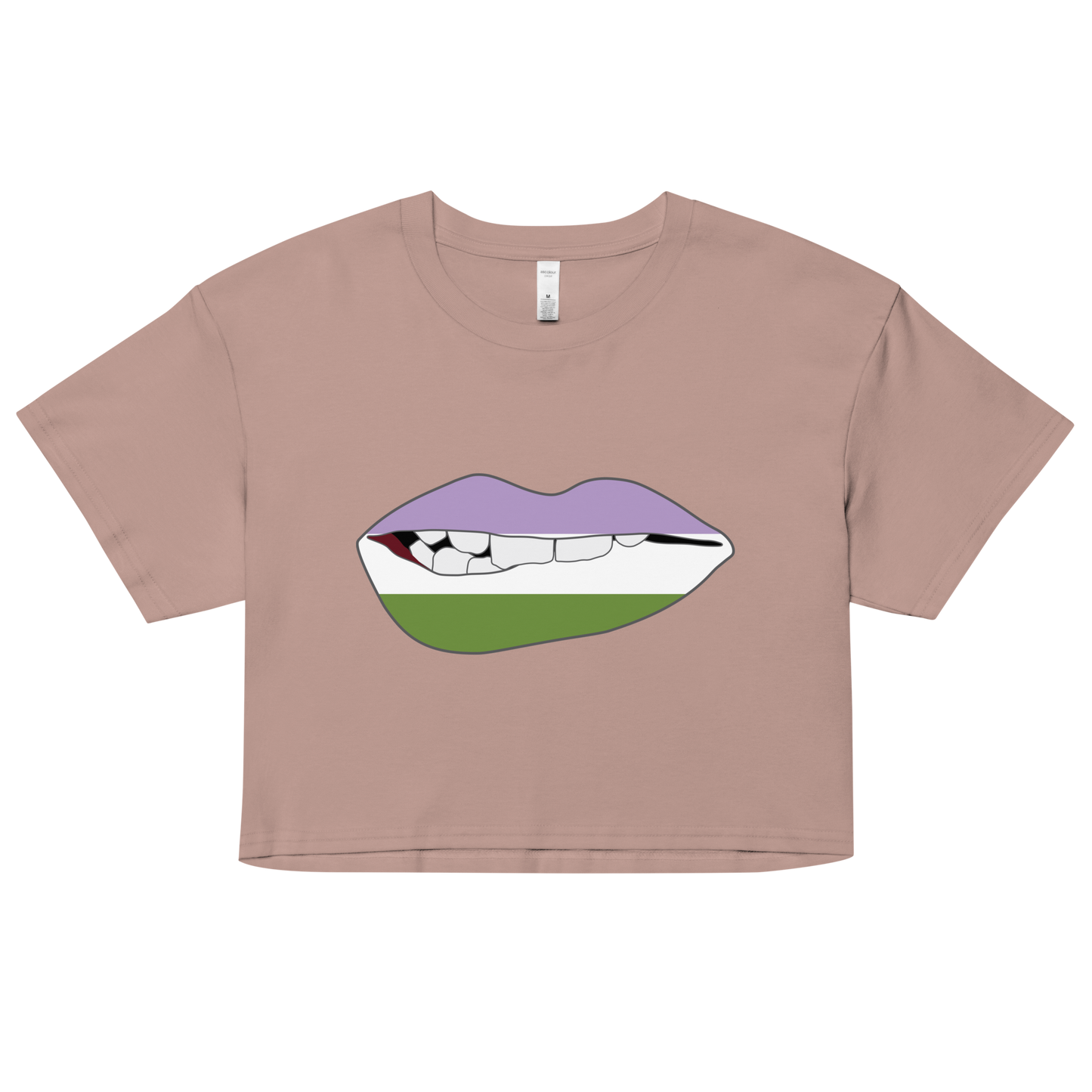 Biting Lips - Genderqueer Flag Women’s crop top