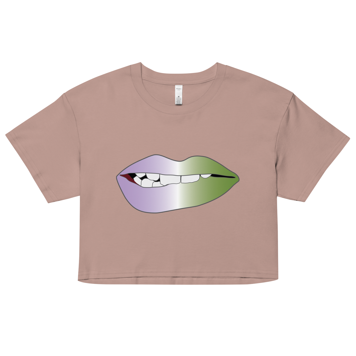 Biting Lips - Genderqueer  Pride - Gradient Women’s crop top