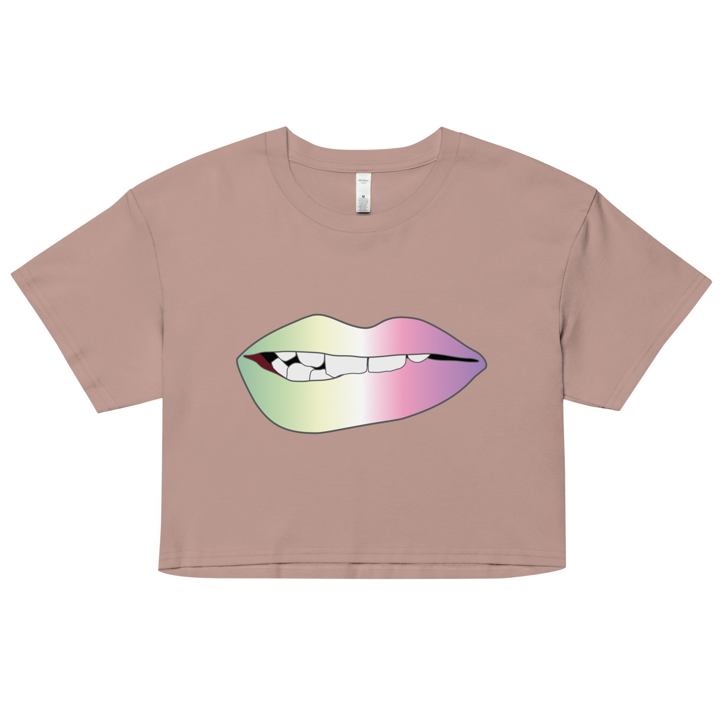 Biting Lips - Genderfae Pride - Gradient Women’s crop top