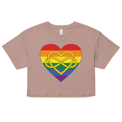 Polyamory Infinity Heart Rainbow Pride Women’s crop top