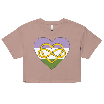 Polyamory Infinity Heart Genderqueer Pride Women’s crop top