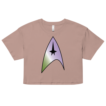 Starfleet Insignia - Genderqueer Pride Women’s crop top