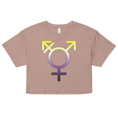 Transgender Symbol - Non-binary Pride Women’s crop top