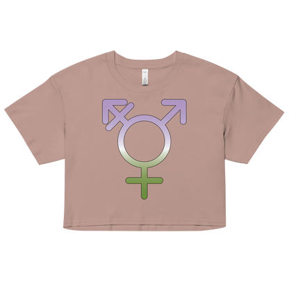 Transgender Symbol - Genderqueer Pride Women’s crop top