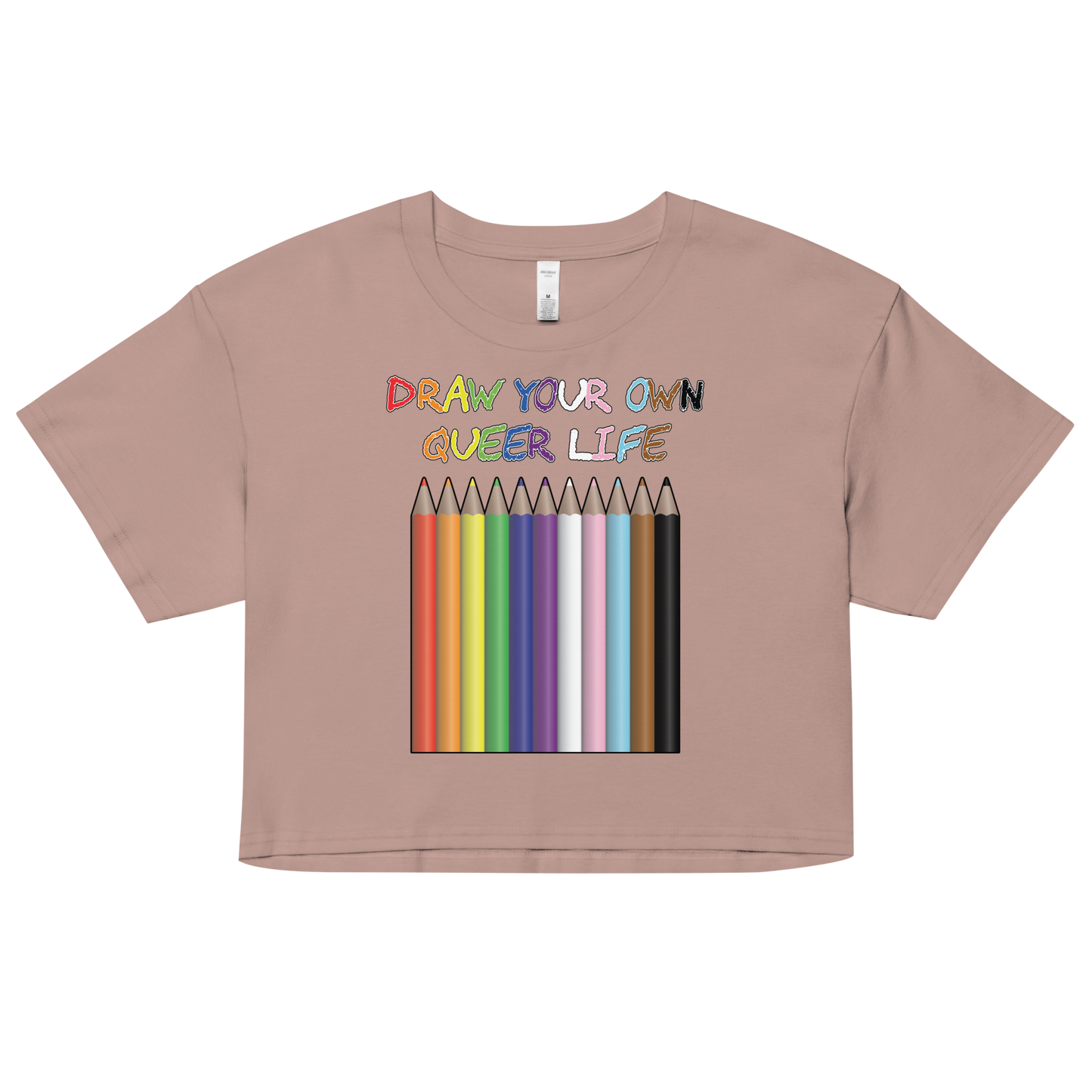 Draw Your Own Queer Life (Progress colours) Women’s crop top